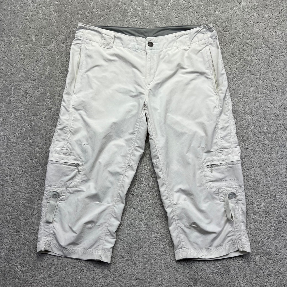 Columbia Titanium Capri Pantd Womens 8 White Nylon Omni Dry Cargo Roll Up Hiking